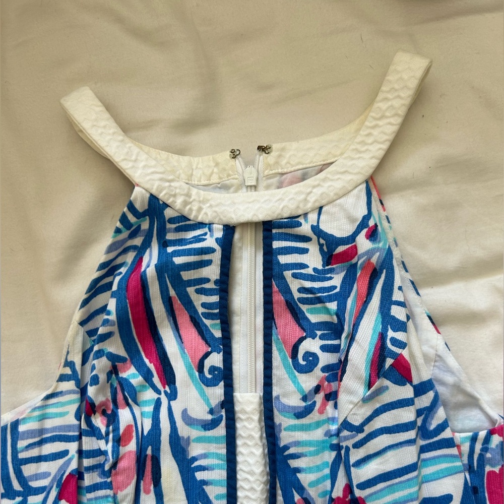 Pearl Resort White Red Right Return Sailboat Print Shift Dress - Picture 4 of 4
